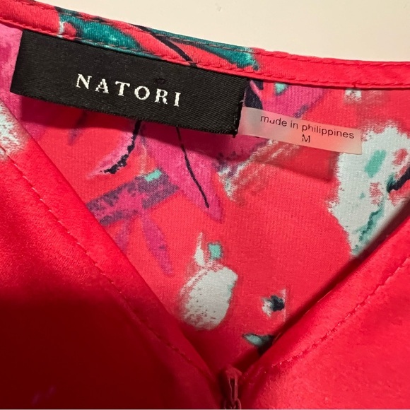 Natori Women's Bloom Caftan, Coral Pink Multi, size Medium - Picture 4 of 6